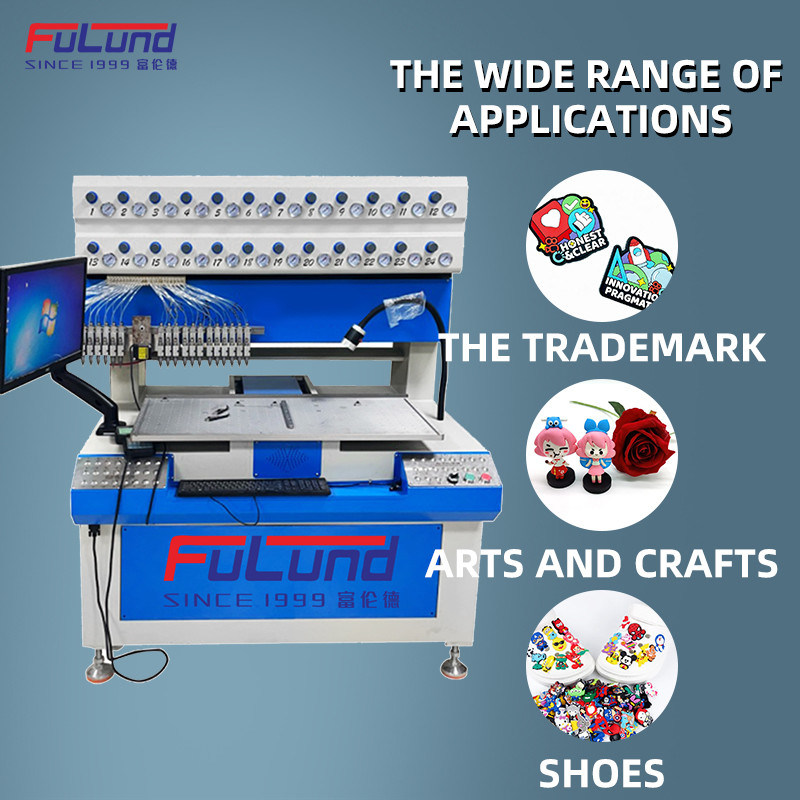 Fully Automatic pvc silicone  metal badge automatic enamel dispensing machine